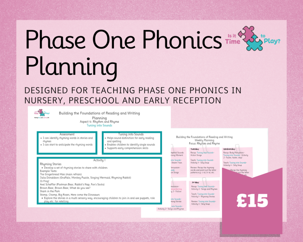 Phase One Phonics Planning Is It Time To Play?